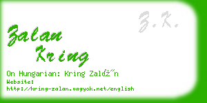 zalan kring business card